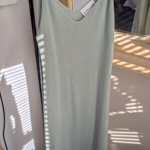 Mint Green V-Neck Knit Dress